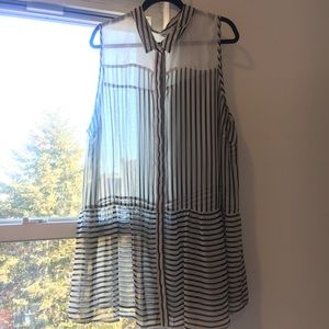 Plus Size Sheer Stripe Top